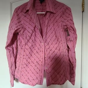 Pink striped button down shirt